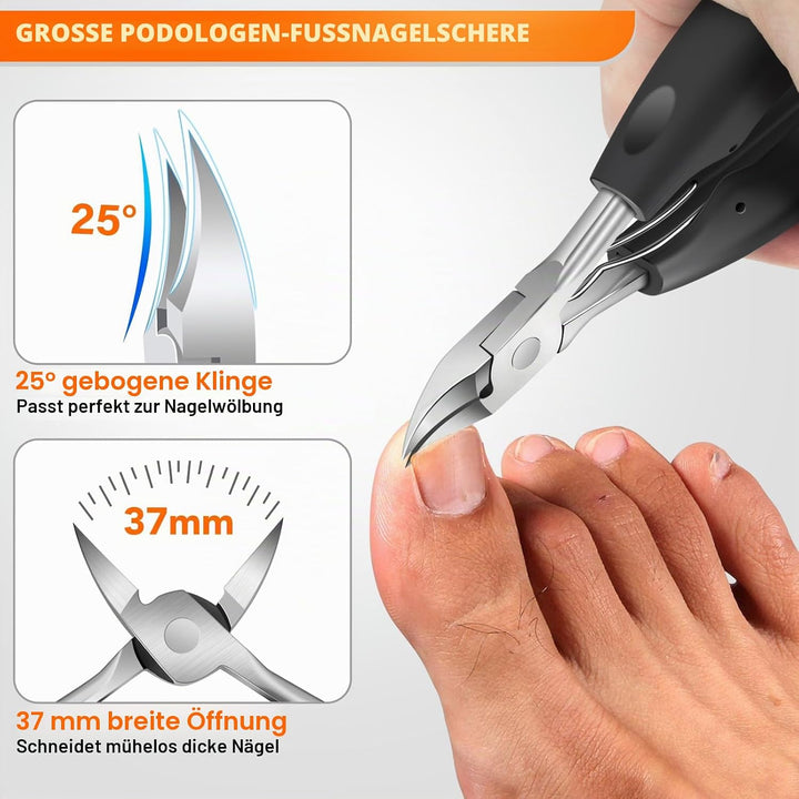 Profi Nagelknipser für Fussnägel, DRMODE Gross Zehennagelknipser für Senioren Dicke Näge mit Breiter