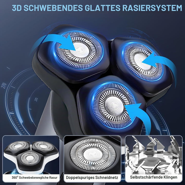 Rasierer Herren Elektrisch 4-in-1, 3D Elektrorasierer Herren