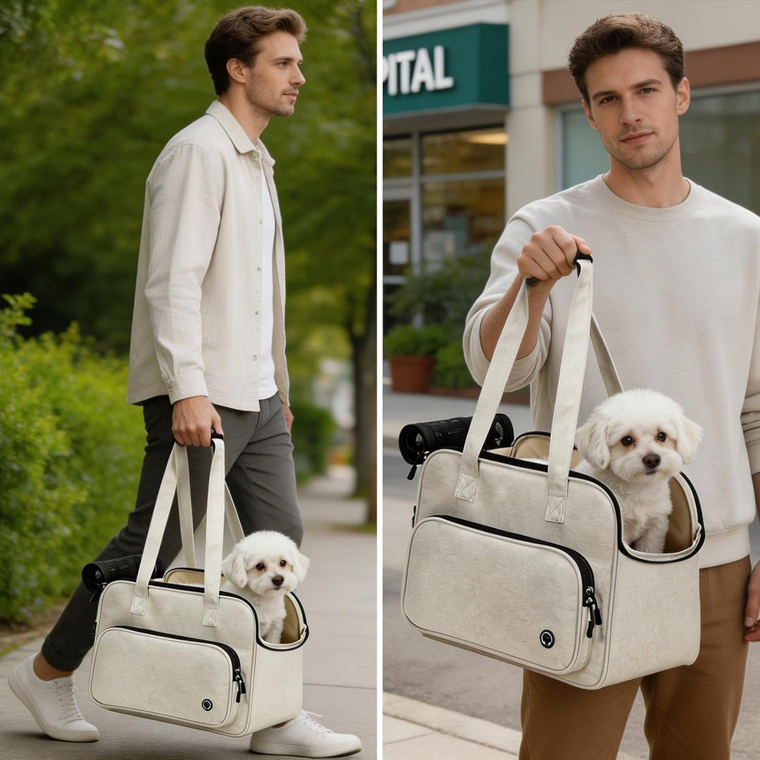Hundetragetasche Katzentragetasche, Leichte & Atmungsaktive Haustiertasche mit Schultergurt für Reis