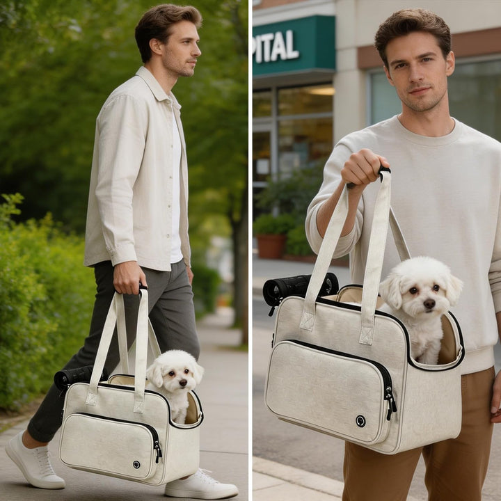 Hundetragetasche Katzentragetasche, Leichte & Atmungsaktive Haustiertasche mit Schultergurt für Reis