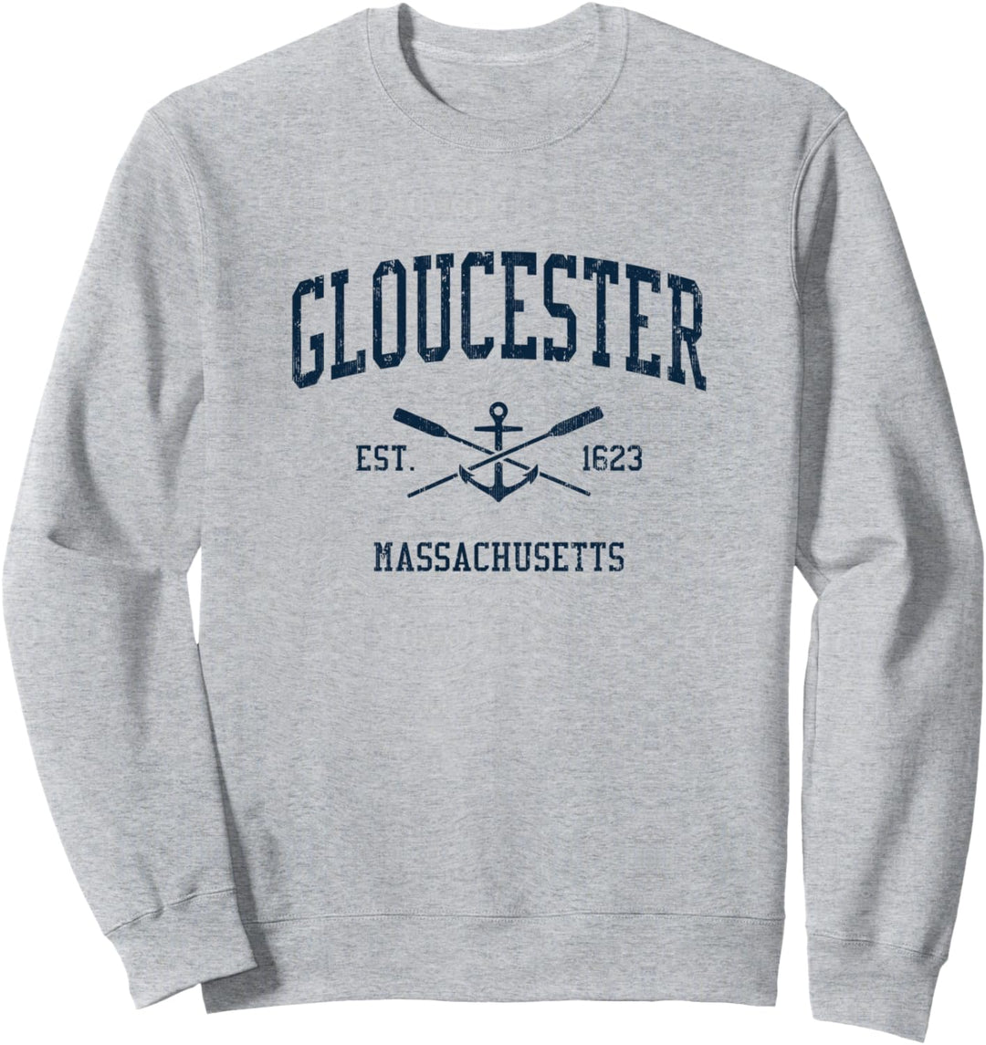 Gloucester MA Vintage Marine gekreuzte Ruder und Bootsanker Sweatshirt
