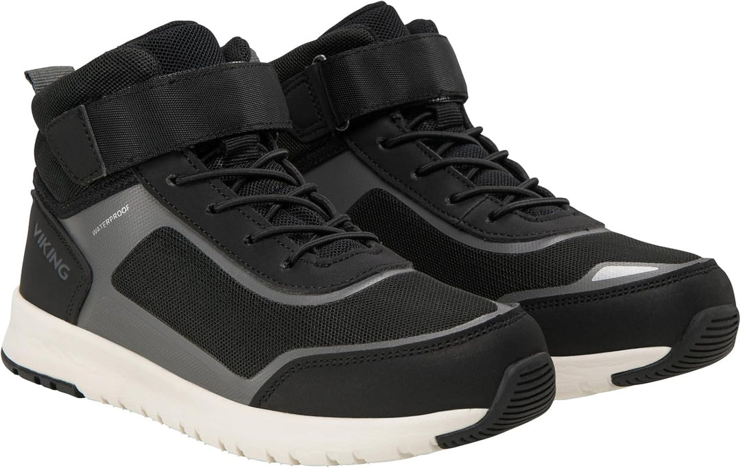 Viking Unisex Kinder Aerial Mid Wp 1v Walking Shoe 30 EU Black Charcoal, 30 EU Black Charcoal