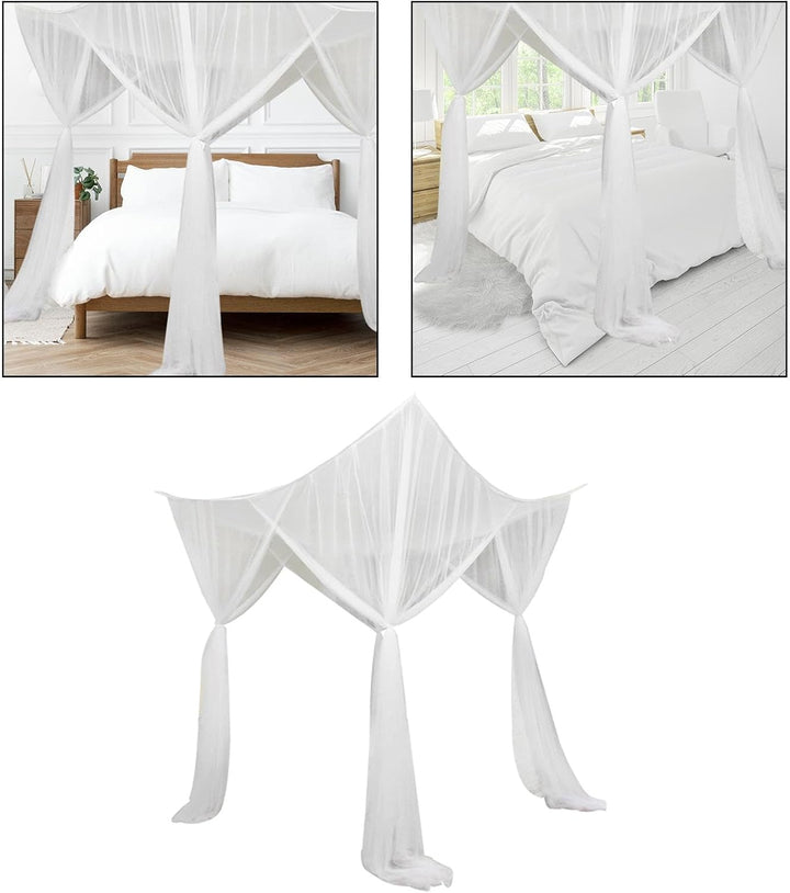 Baoblaze 4 Eckpfosten Himmelbett Vorhang, Moskitonetz Doppelbett und Einzelbett, Mückenschutz Moskit