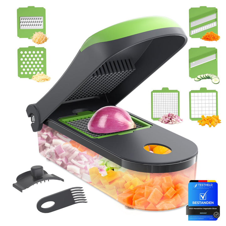 Ibergrif M521 Gemüseschneider, 6 in 1 Vegetable Chopper Multifunktionale, Gemüse Zerkleinerer Würfel