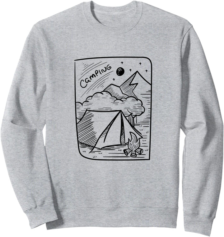 Camping Skizze Natur Outdoor Wandern Sweatshirt