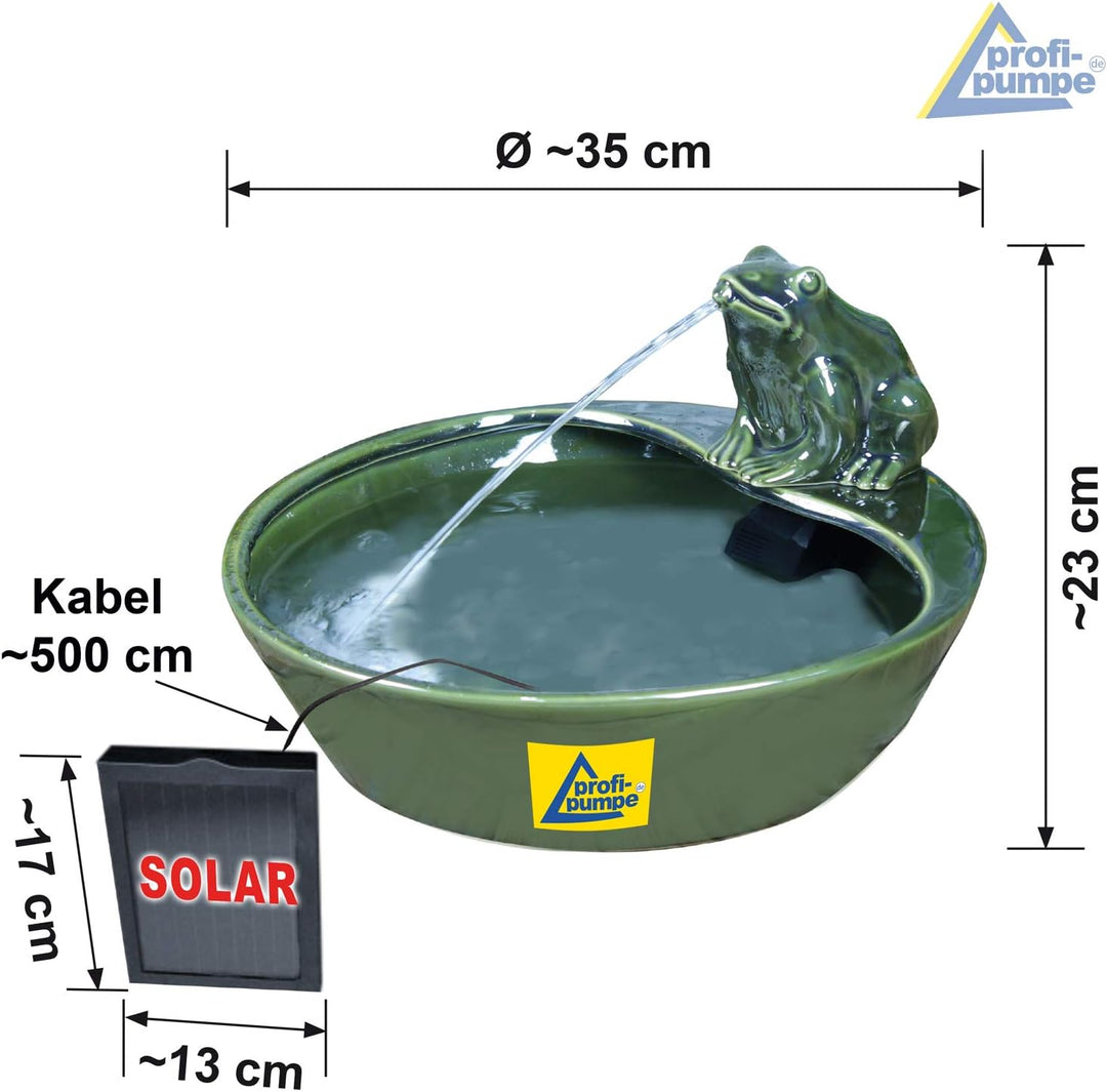 AMUR GARTENBRUNNEN SOLAR BRUNNEN SOLARTEICHPUMPE SOLAR SPRINGBRUNNEN SOLAR WASSERSPIEL FROSCHPARADIE