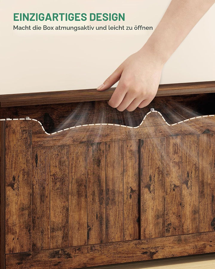 Hzuaneri Schuhbank, Sitzbank mit Stauraum, Sitztruhe, 2 Sicherheitsscharniere, Aufbewahrungsschrank,