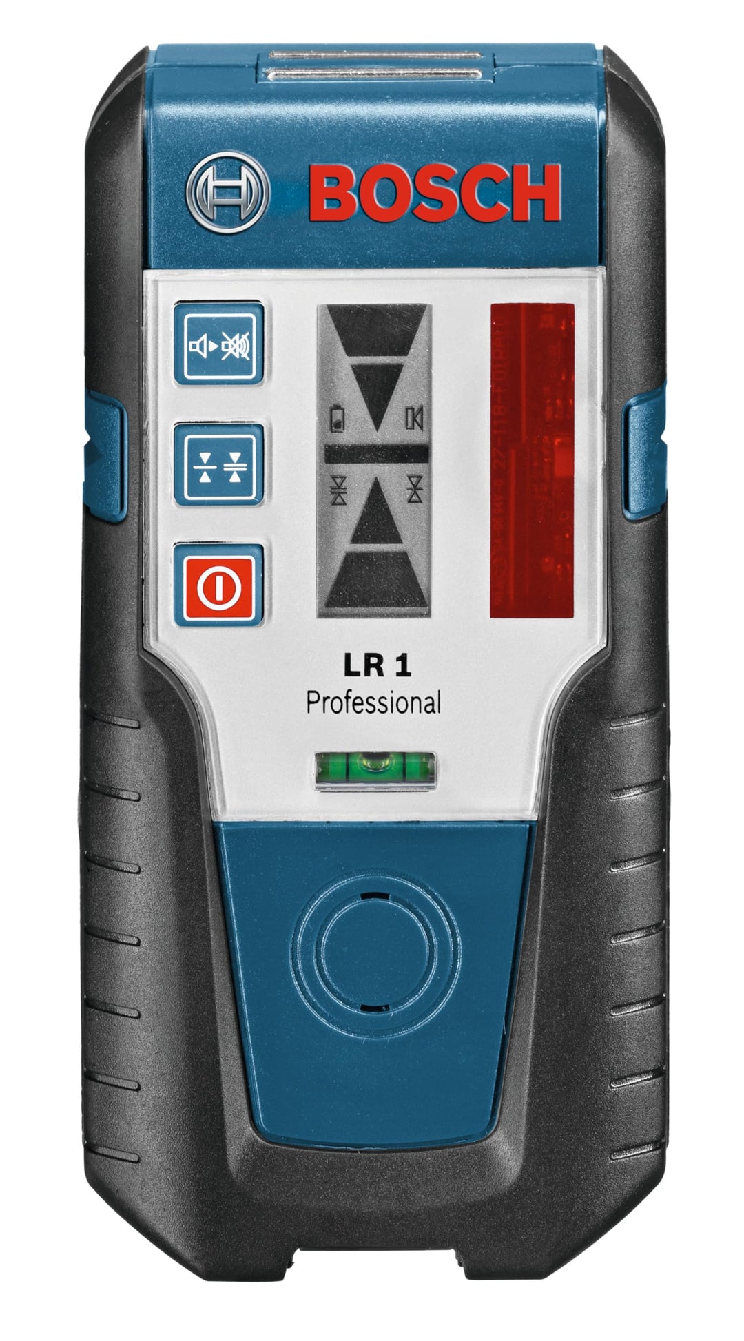 Bosch Professional Laser-Empfänger LR 1 (roter Strahl, 1x 9-V-Batterie, Halterung, Reichweite: 0–200