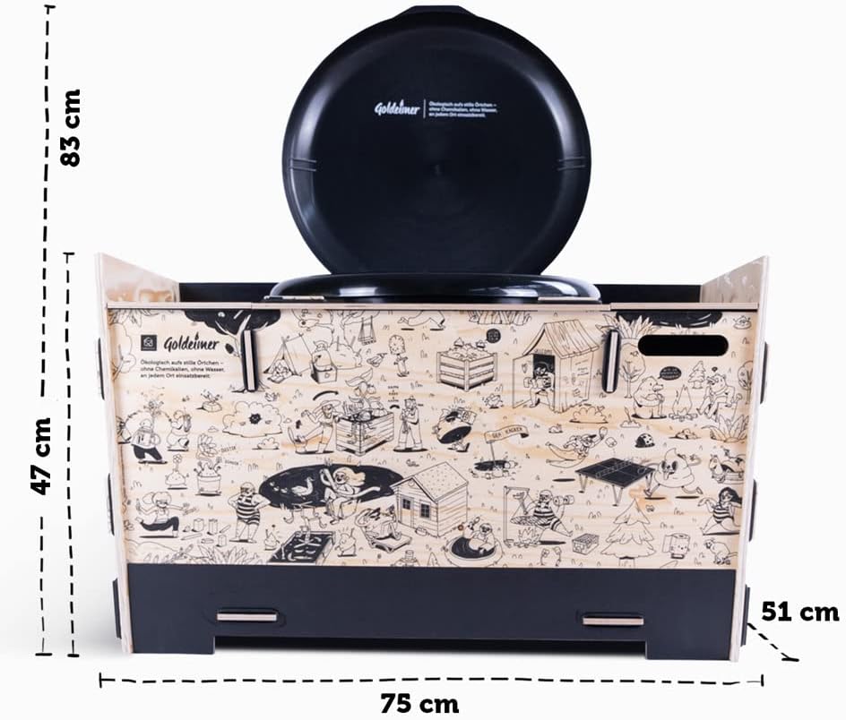 Goldeimer »Premium« Trockentoilette aus Holz und recyceltem Kunststoff Rundum-sorglos-paket