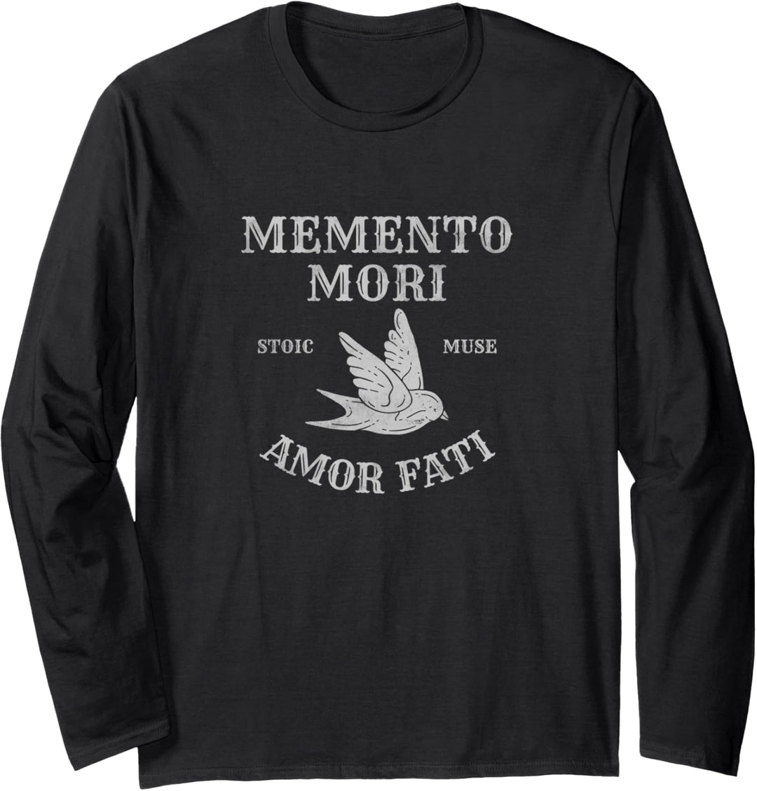 Stoisches Zitat | Amor Fati | Gebrannte Orange Langarmshirt