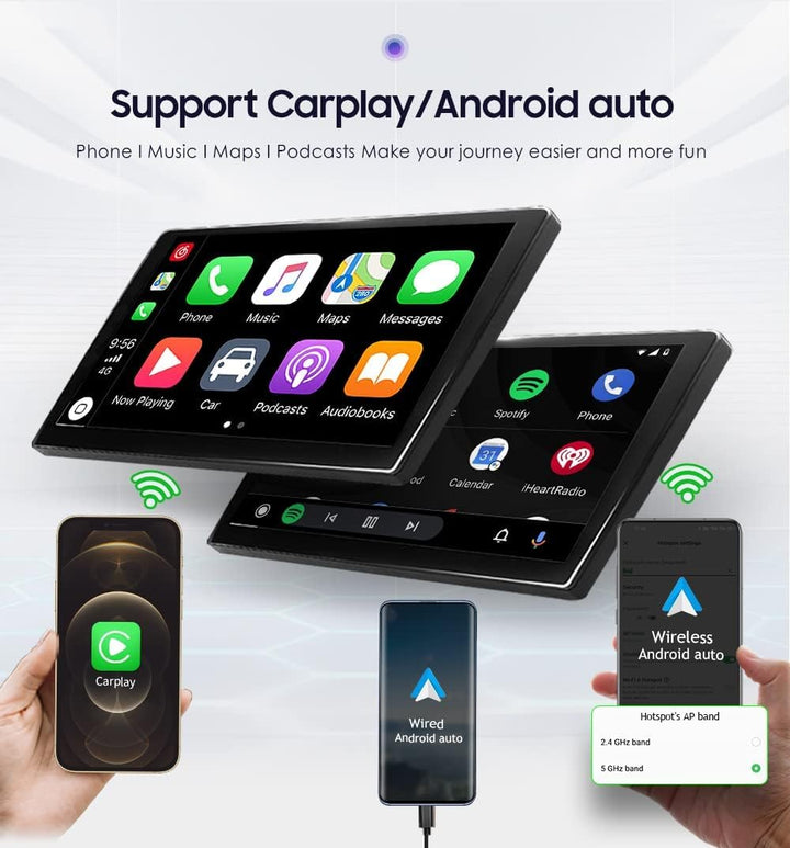hizpo 9 Zoll Touchscreen Autoradio Kompatibel mit FIAT 500X 2014-2020 mit Carplay/Android Auto Bluet
