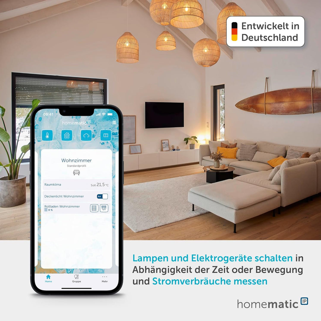 Homematic IP Smart Home Schalt-Mess-Aktor für Markenschalter, Aktor misst Strom, steuert Geräte und