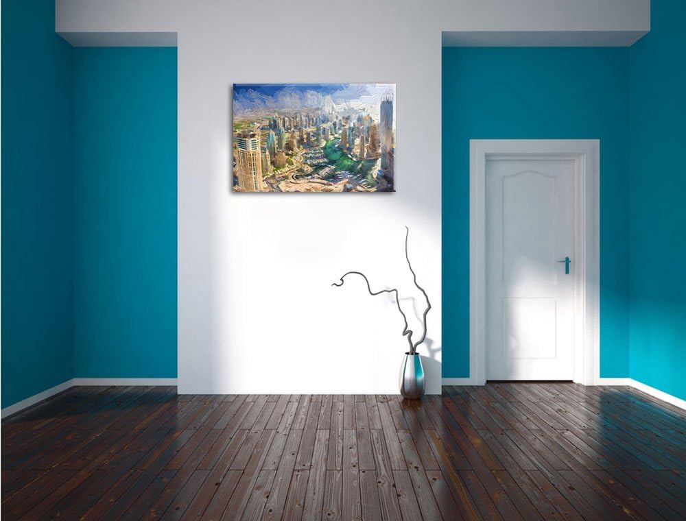 Pixxprint Dubai Hotel Burj al Arab Pinsel Effekt, Format: 100x70 auf Leinwand, 100x70