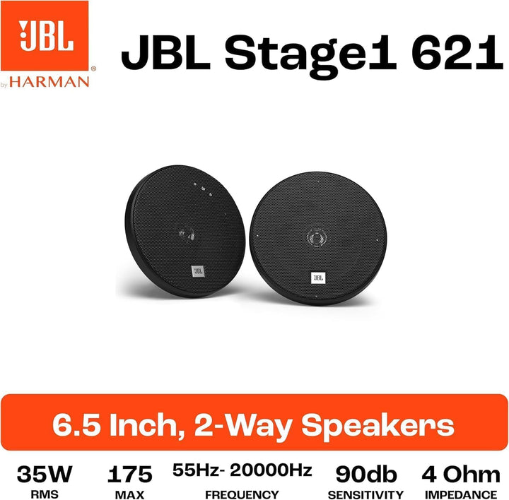 JBL Stage1 621 2-Wege Auto Lautsprecher Set von Harman Kardon - 175 Watt Car Hifi KFZ Autolautsprech