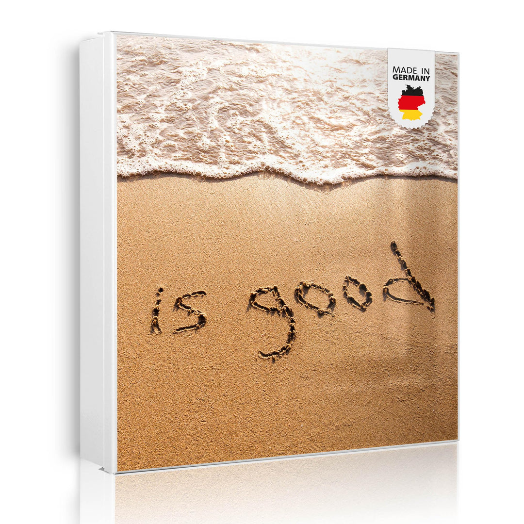 banjado Grosser Schlüsselkasten Glas - Schlüsselbox 30x30cm mit 50 Haken - Schlüsselkasten modern fü