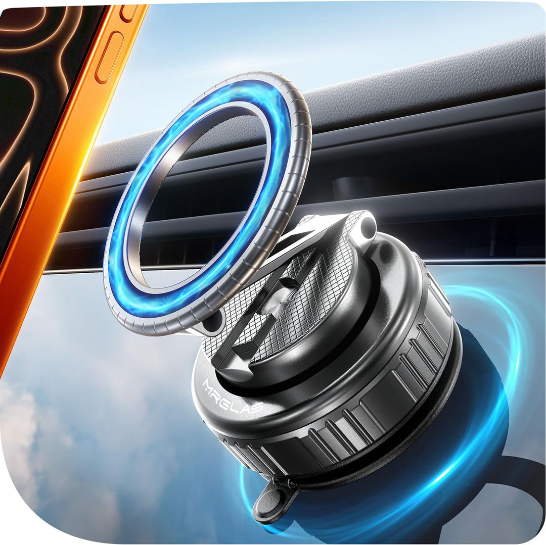 MRGLAS 360°Drehbare Vakuum Handyhalterung Auto Magnetische, Magsafe Handyhalterung, KFZ Autohalterun