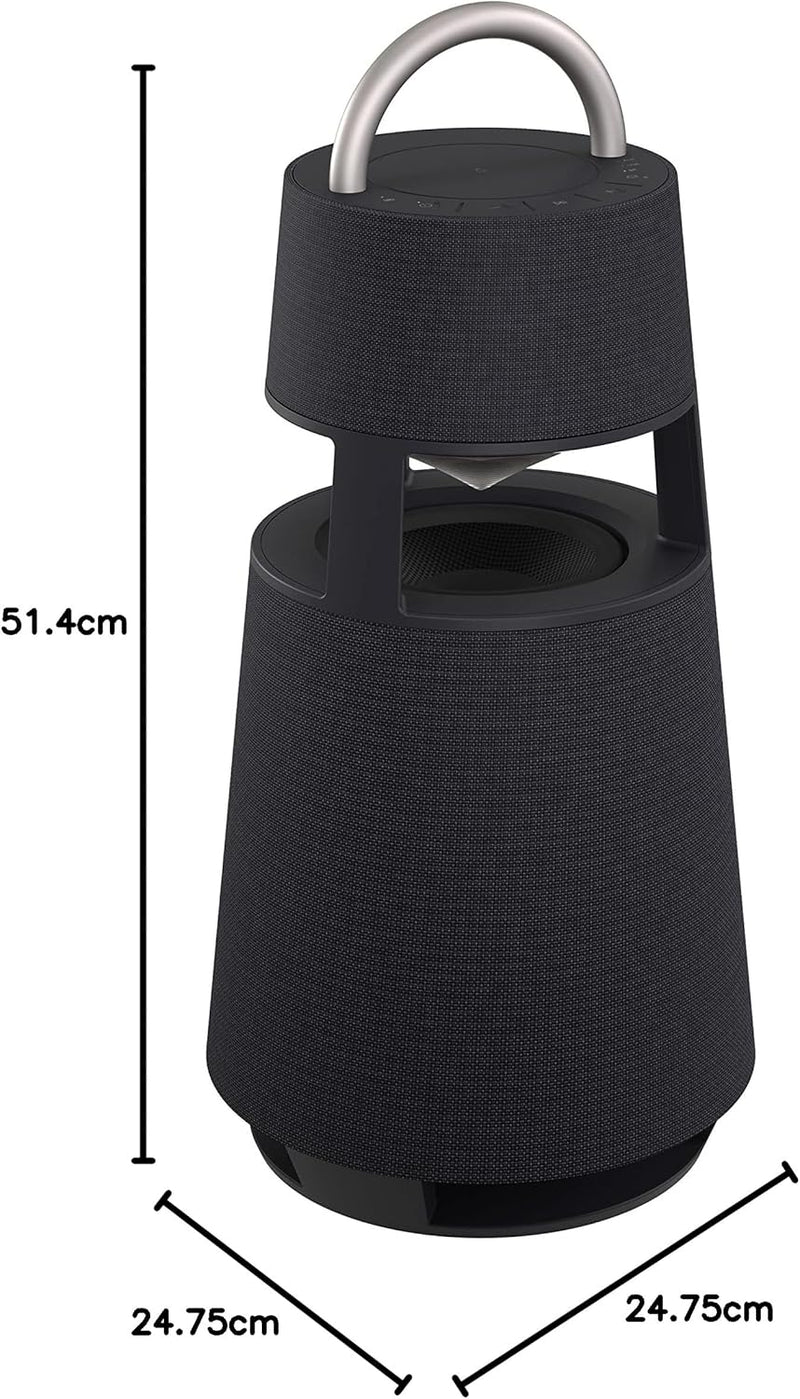 LG Electronics XBOOM 360 DRP4B, tragbarer Bluetooth-Lautsprecher (120 Watt, 360 Grad Sound, Beleucht