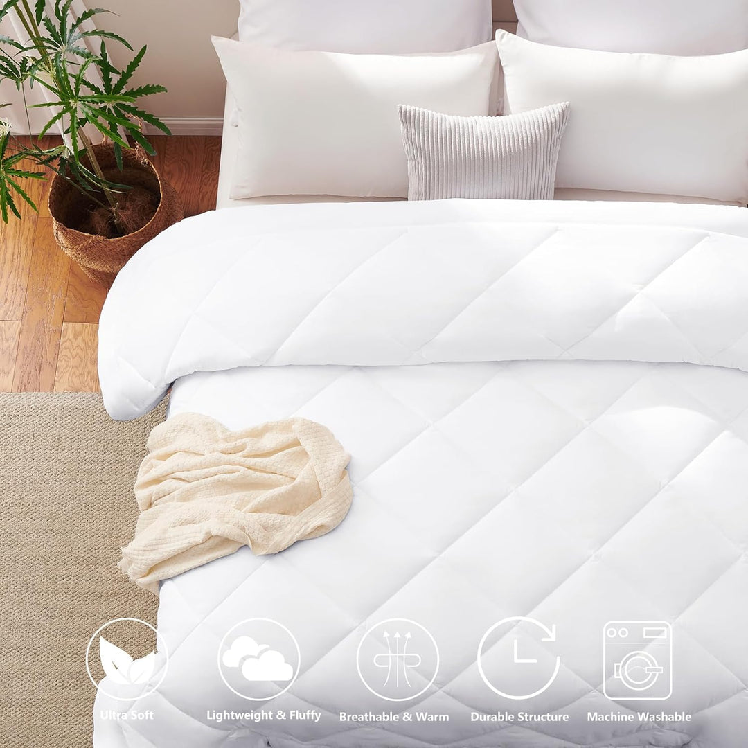 WAVVE Bettdecke 240x220 cm Ganzjahresdecke 4 Jahreszeiten, Steppdecke 300gsm Mikrofaser 220x240, Sup