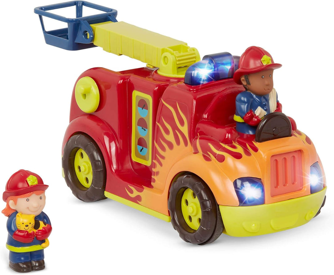 B. toys Feuerwehrauto mit 2 Figuren – Interaktives Spielzeug mit Lichtern, Tönen, ausfahrbare Leiter