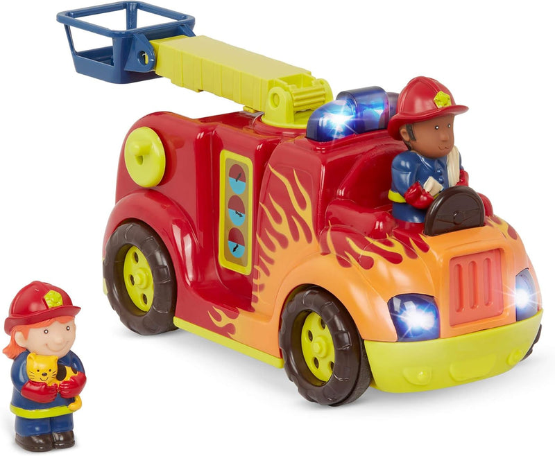 B. toys Feuerwehrauto mit 2 Figuren – Interaktives Spielzeug mit Lichtern, Tönen, ausfahrbare Leiter