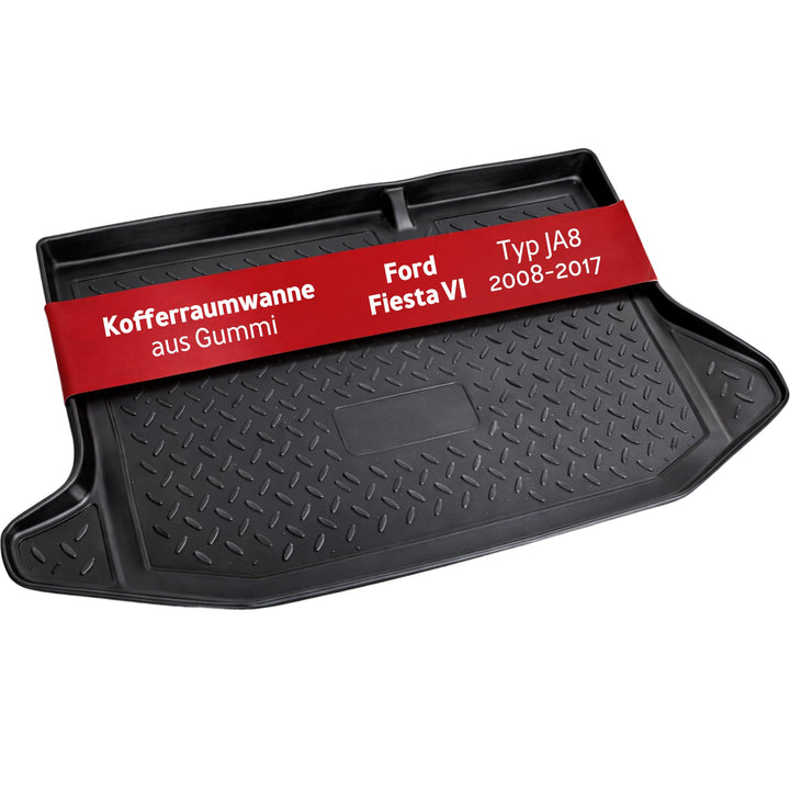 Recambo Kofferraumwanne passend für Ford Fiesta VI | 2008-2017 | Typ JA8 | passgenau mit Rand Schwar