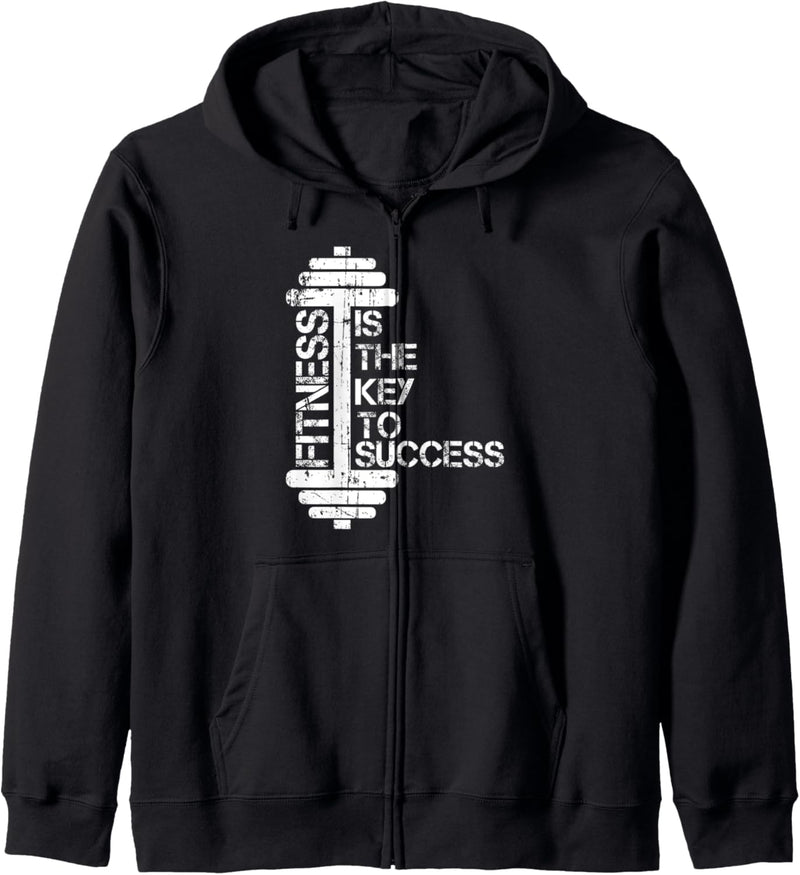 Fitness Is The Key To Success Funny Fitness Kapuzenjacke