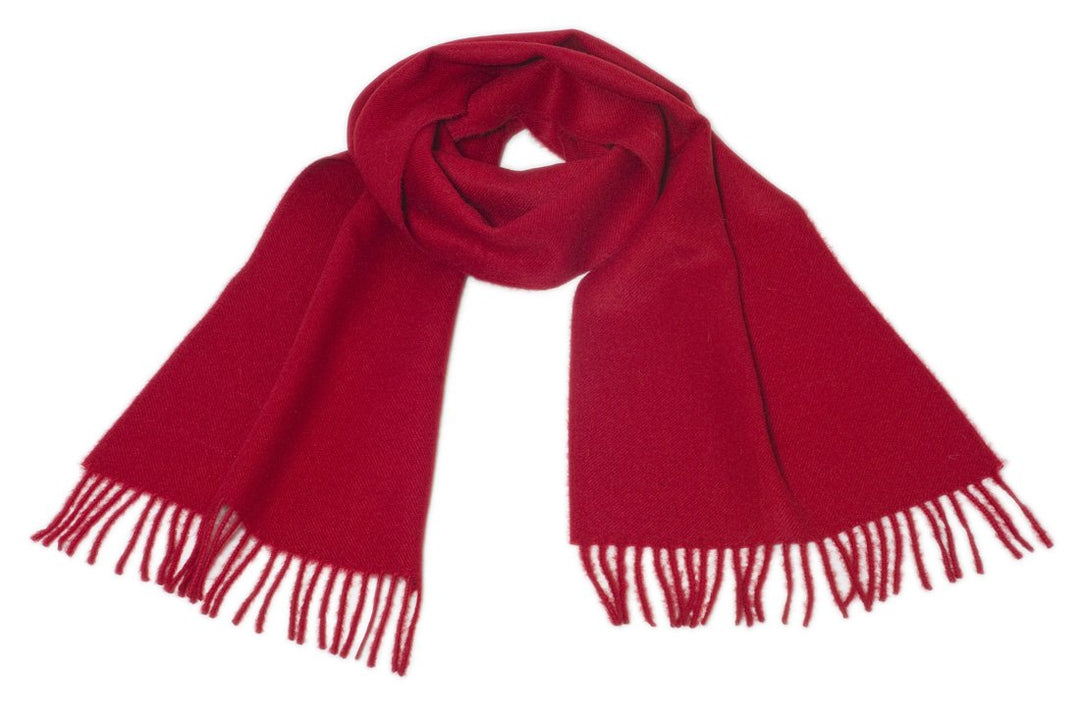 Alpaka Schal Stola Damenschal/Herrenschal, 100% Babyalpaka Wolle Royal Rot