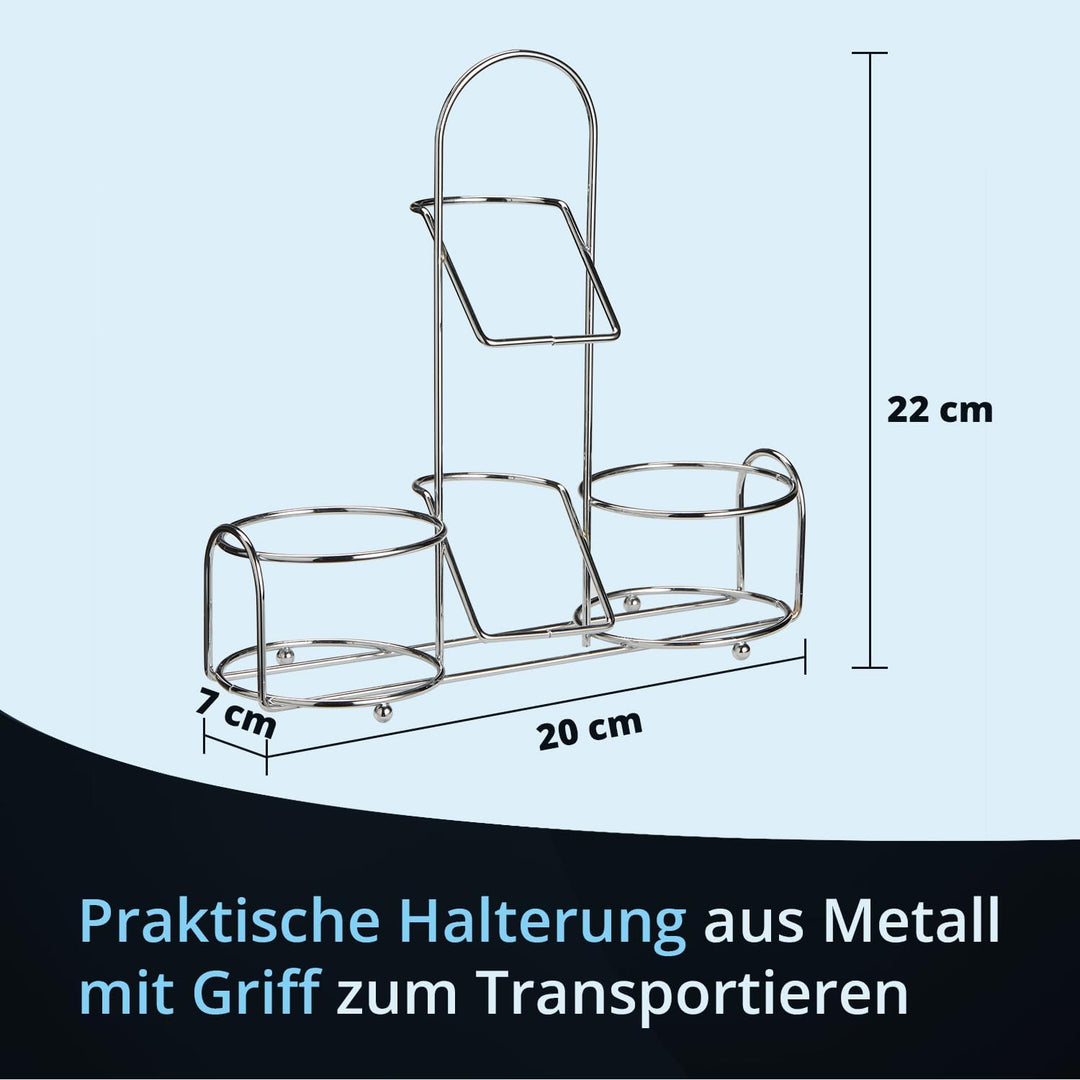 KHG Menage Set, Öl- & Essig-Spender Salz- & Pfefferstreuer, Öl Essig Dosierer, Salz & Pfeffer Streue