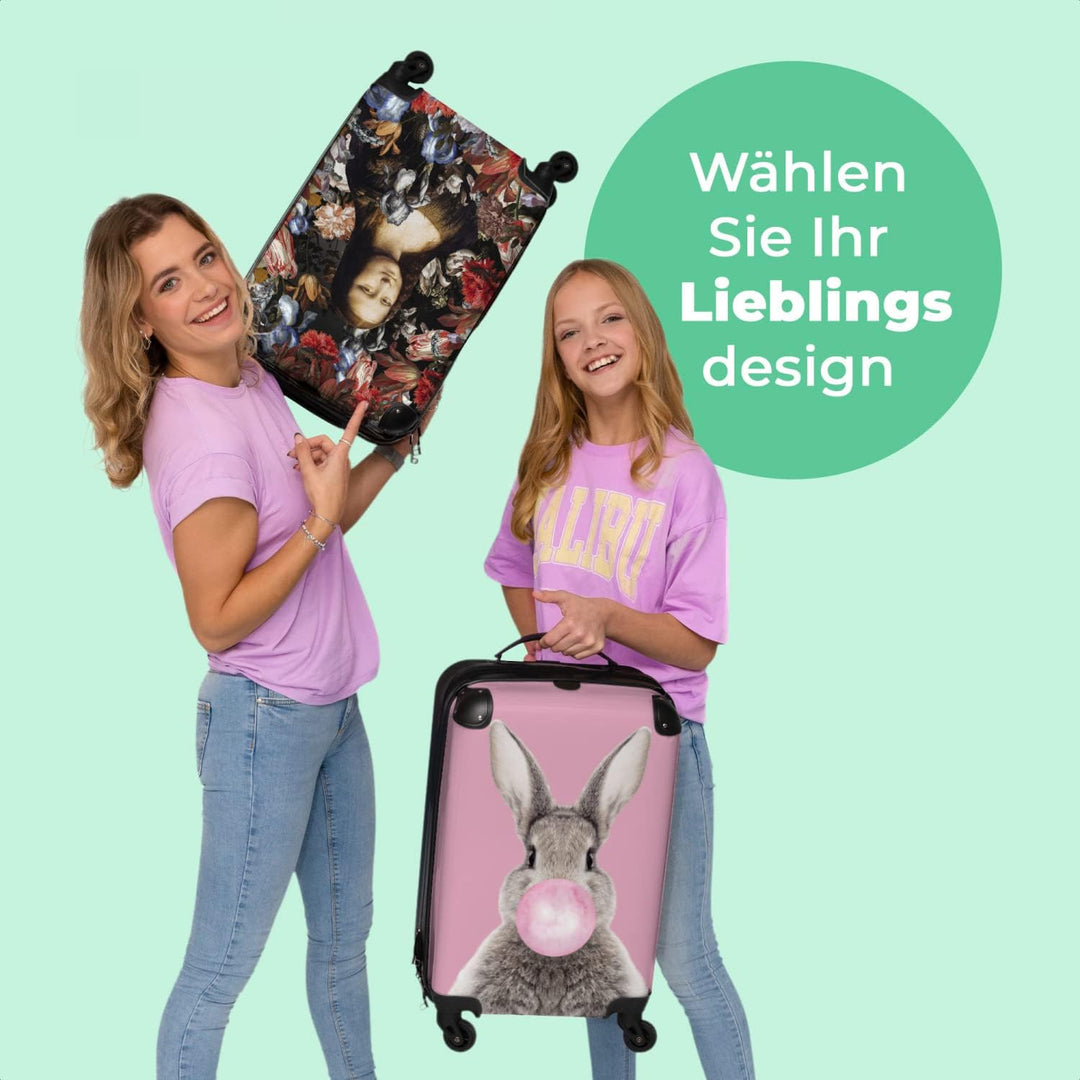 NoBoringSuitcases.com® Koffer Handgepäck Trolley Rollkoffer Kleine Reisekoffer mit 4 Rollen - Kunst