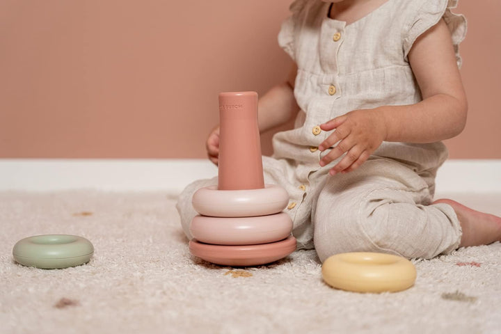 Little Dutch Stapelturm Stapelringe Steckspiel Kunststoff Baby Kleinkind 6-teilig - rosa