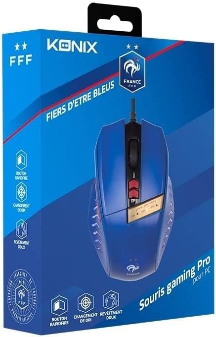 Konix FFF Gaming-Maus für PC - LED-DPI-Anzeige - Fensterwechsel-Taste - USB-Verbindung - 1,8 m Kabel