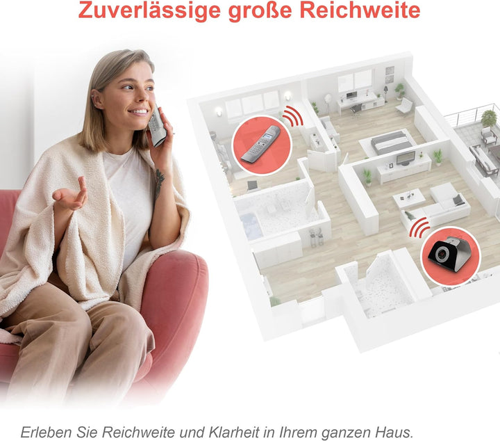 VTech LS1350 Retro-Design Telefon Schnurlos DECT Schnurlostelefon mit digitalem Anrufbeantworter, An