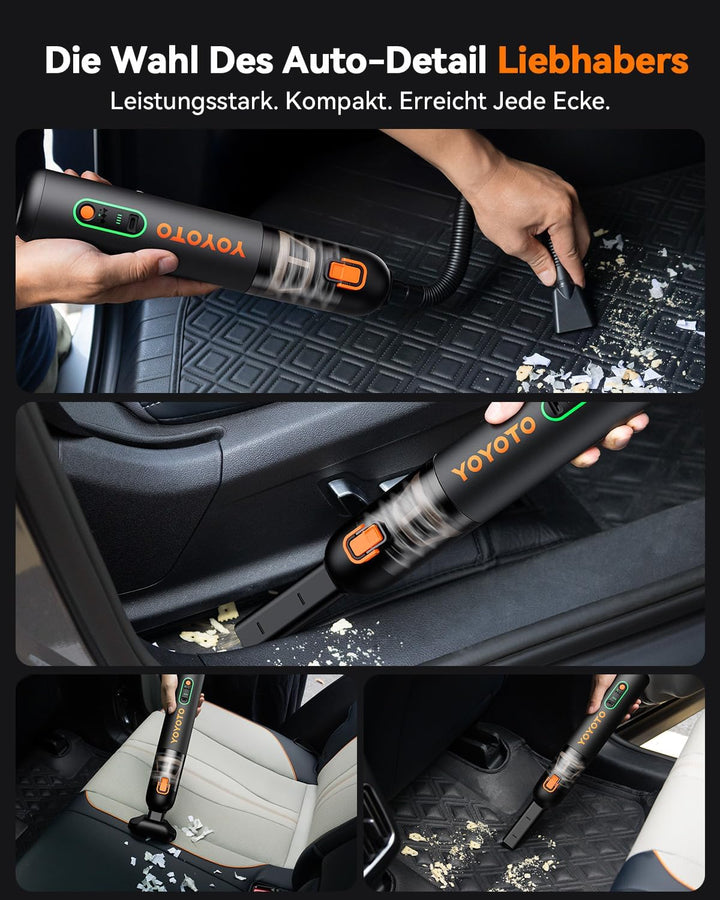 Akku-Autostaubsauger stark 4-in-1, Handstaubsauger Mini kabellos mit hoher 22000Pa/54 AW Saugkraft,