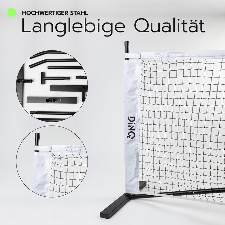 DINQ Pickleball Netz 5 Schichten 1,5 Zoll Polyester Knotenloses Netz offizielle Grösse 5 Fuss Fiberg