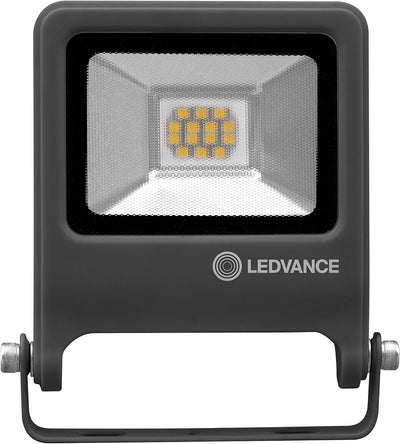 Ledvance LED Fluter, Leuchte für Aussenanwendungen mit 10 Watt, Dunkelgraues Aluminium Gehäuse, Warm