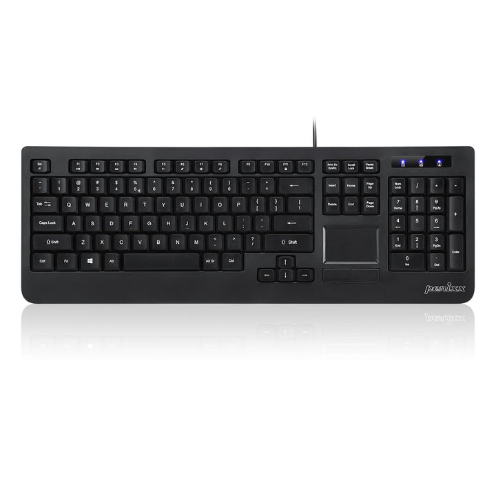 Perixx PERIBOARD-513 Tastatur mit Touchpad USB (US-Englisch) schwarz Layout: US ENGLISH, Layout: US