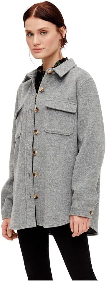 Object Damen Objvera Owen L/S Jacket Noos Jacke 40 Medium Grey Melange, 40 Medium Grey Melange