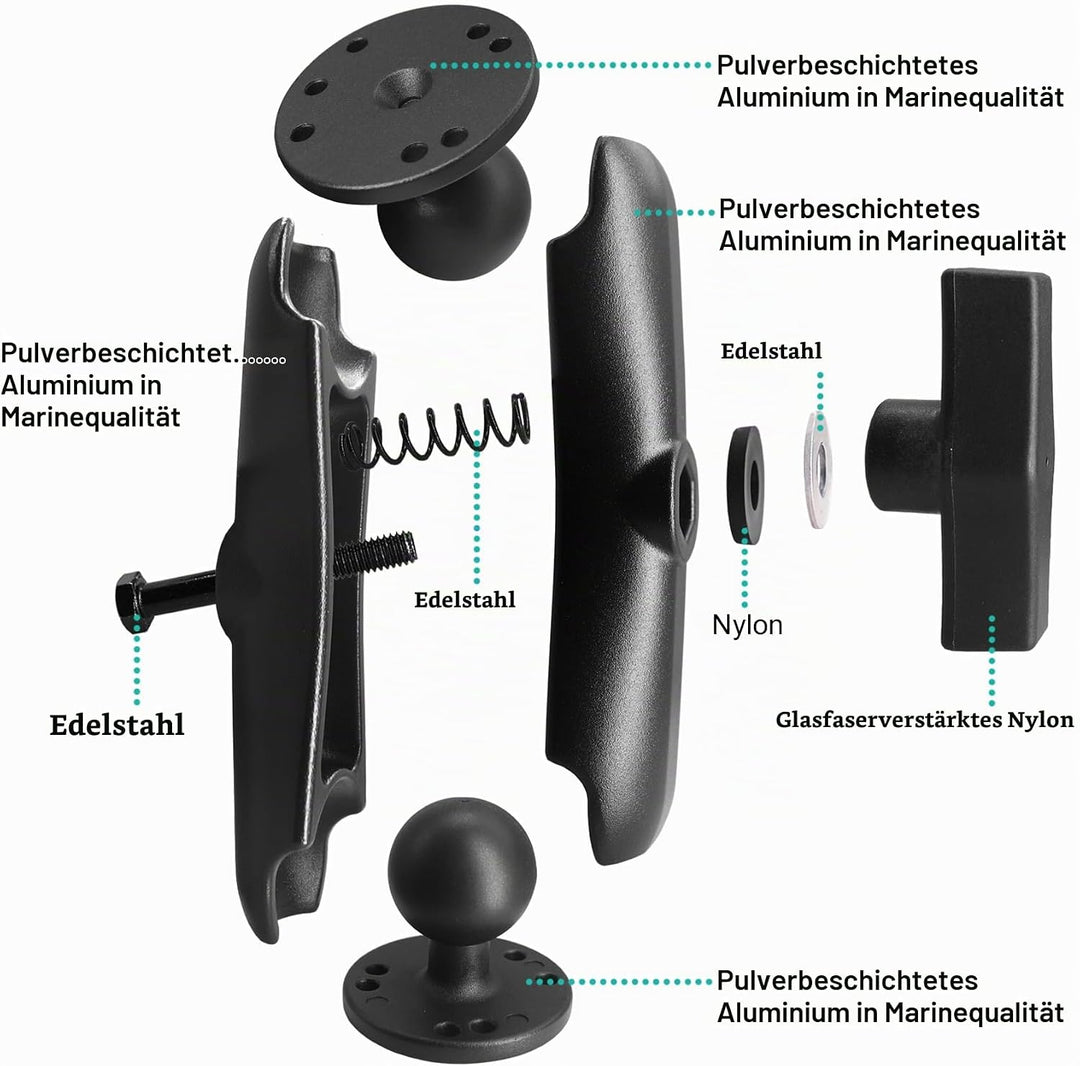 1,5 Zoll AMPS-Halterung, Doppelkugelhalterung mit 38mm/1,5&