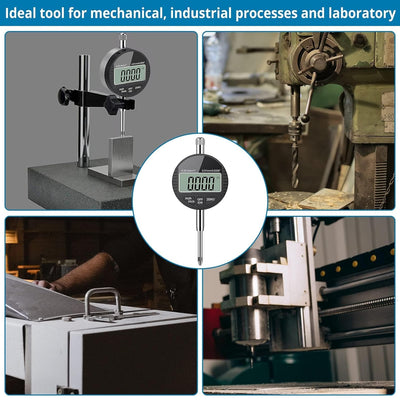 AUTOUTLET Digitale Messuhr 0.01/0.0005'', digitale Messuhr Messtaster 0-25.4mm/1'' Messbereich, mit