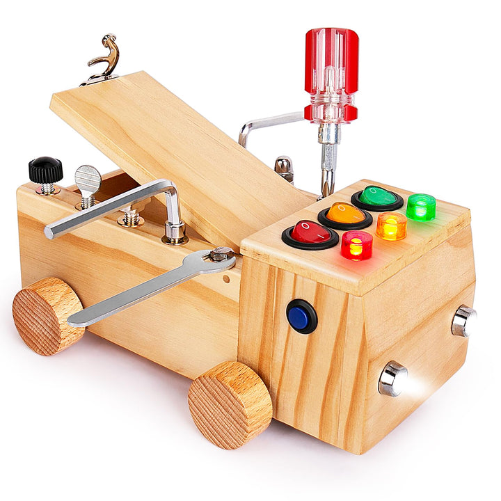 OAKJAR Montessori Schraubendreherbrett, Montessori Busy Board Spielzeug ab 1 2 3 Jahr, Montessori Ac