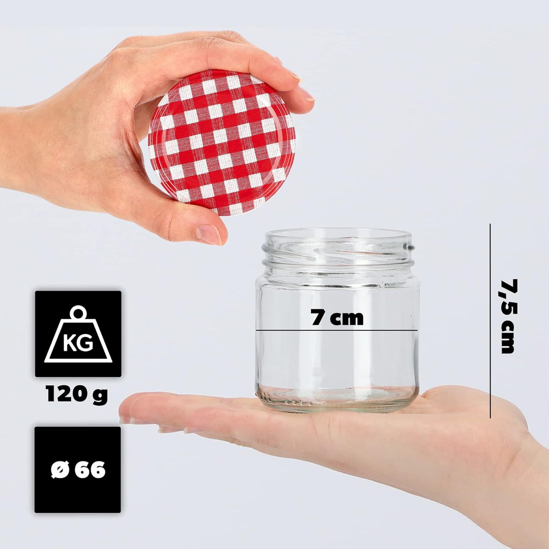 KADAX Kleine Einmachgläser 200 ml, Marmeladengläser, fi66 mm, Minigläser für Honig und Gewürze, Luft