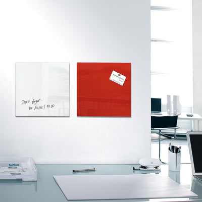 SIGEL GL158 kleine Premium Glas-Magnettafel 30 x 30 cm super-weiss hochglänzend, TÜV geprüft, einfac
