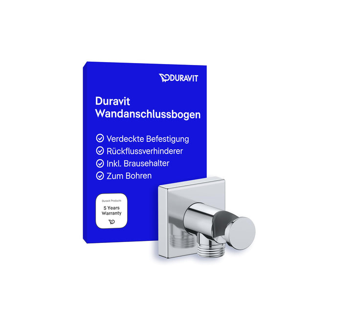 Duravit Universal Wandanschlussbogen, Schlauchanschluss inkl. Brausehalterung, Brauseanschlussbogen