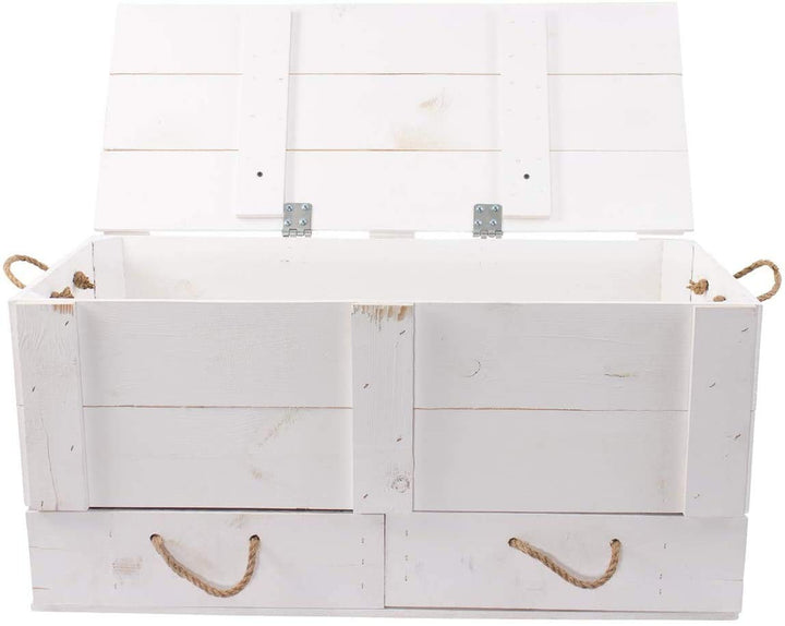 Traumhaft rustikale Holztruhe (85 x 39 x 40 cm, weiss)
