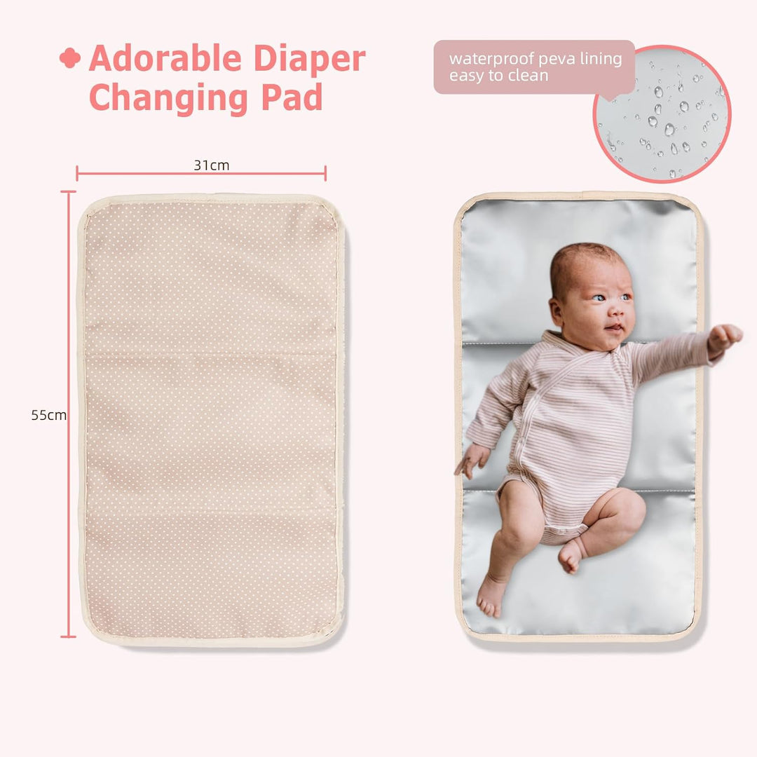 Leila Wickelrucksack mit verstellbaren Schultergurten, Kinderwagen-Clips und Wickelauflage – Modebew