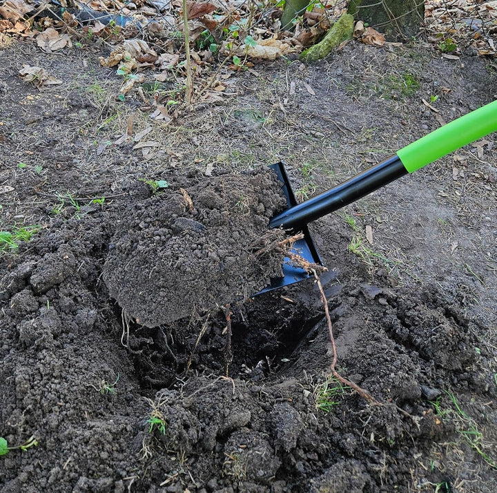 Ergonomic Spitzspaten aus Gehärtetem Stahl - 110 cm - Gärtnerspaten mit Ergonomischem Stiel und D-Gr