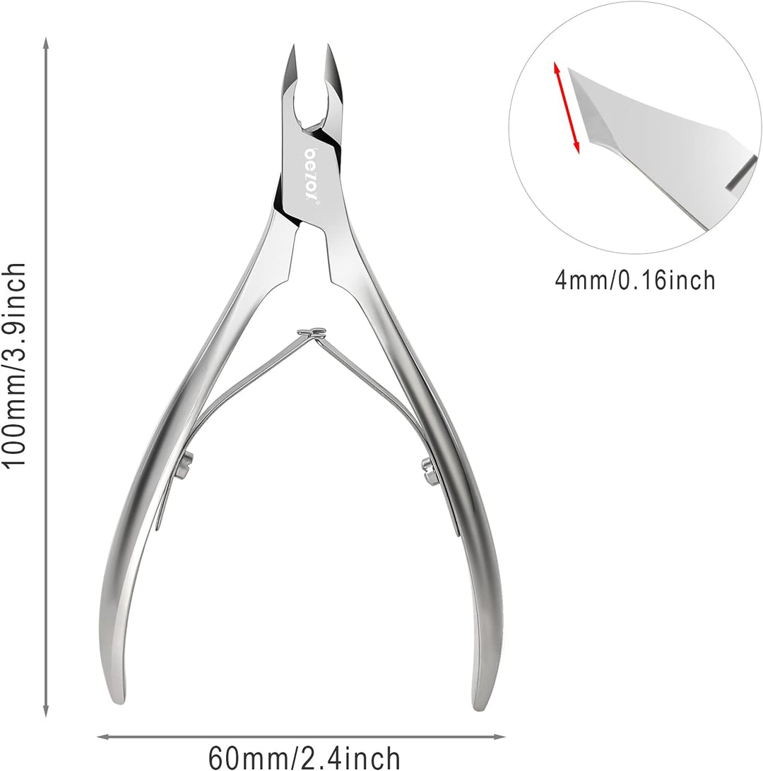 BEZOX Nagelhautzange mit ultrakleiner 4-mm-Klaue – professioneller Nagelhautschneider mit hochdichte