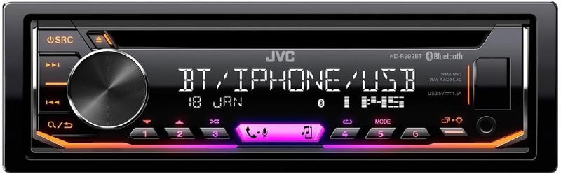 JVC KD-R992BT CD-Receiver mit Bluetooth-Freisprechfunktion und Audiostreaming schwarz USB/BT/Multico