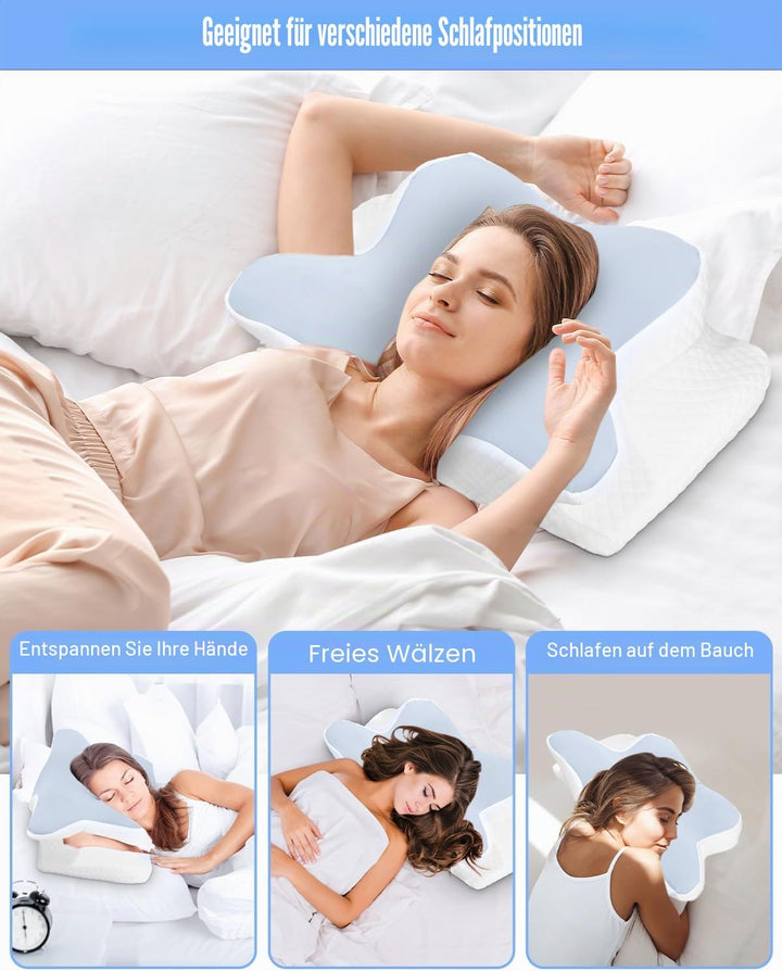 Huifoo Nackenkissen, Seitenschläferkissen, Memory Foam Kissen, Orthopädisches Kissen, Ergonomisches