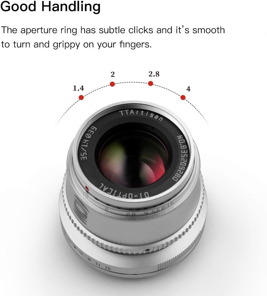 TT Artisan 35mm F1.4 APS-C Objekt Anschluss MFT Mount Black Weitwinkelobjektiv mit manuellem Fokus T
